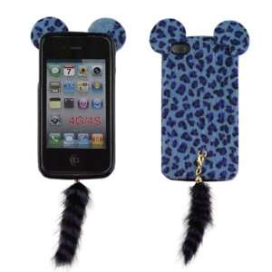 Apple iPhone 4G 4 G / 4S 4 S / Verizon / AT&T Blue Leopard Animal Skin 