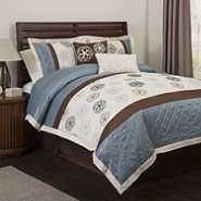 Lush Decor Covina 6pc Cal King Comforter Set Blue/Brown 