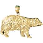 JewelsObsession 14kt Yellow Gold Bear Pendant