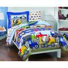   Trucks Tractors Cars Boys Blue and Red Twin Bed in a Bag