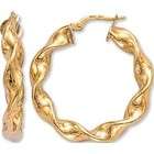 JewelBasket 14k Yellow Gold Twisted Hoop Earrings
