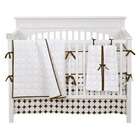 Bacati Quilted Circles 3 Piece Crib Bedding Set in White and Chocolate