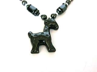 Mexican Hematite Stone: Giraffe Pendant Necklace  