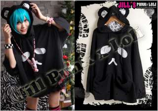 Lolita Mute Picasso cute Chinese Panda hoodie poncho B  