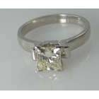 CD2U 0.99 Carats Princess Diamond 14K White Gold Engagement Ring 
