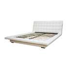 InSassy Celia White Faux Leather Upholstered Platform Bed (Queen Size)