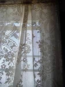 AINSLEY IVORY PANEL LACE CURTAIN FLORAL WINDOW TREATMENT DESIGN 60 X 