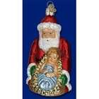 Old World Christmas Baby Jesus and Santa Ornament