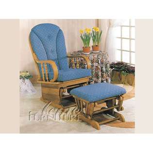 Acme Furniture Glider/Ottoman w/ Blue Cushion 