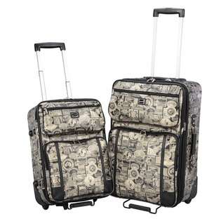 Sydney Love 2 Piece Luggage Set   Color Travel Print 