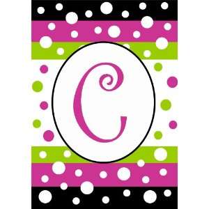  Small Polka Dot Party Monogram Flag Displays Letter C By 