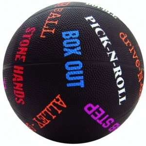   Official Rubber Basketballs BLACK BALL/COLORED WORDS OFFICIAL: Sports