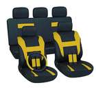 TheCarCover Seat Cover 16 Piece Set Yellow and Black Two Toned Color 