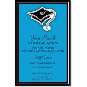  Hats Off Blue Graduation Invitations Health & Personal 