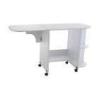 Southern Enterprises SEI Laminate Wheeled Sewing Table, White