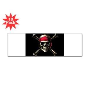  Bumper Sticker (10 Pack) Pirate Skull Crossbones 