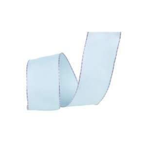  Baby Blue Wired Craft and Wedding Ribbon with Purple Trim 