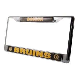 Boston Bruins Deluxe Domed Chrome License Plate Frame  