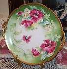 ANTIQUE LIMOGES VIOLET HAND PAINTED CAKE PLATE CHARGER  