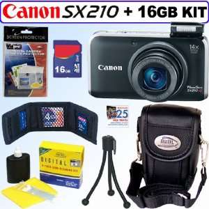  Canon PowerShot SX210IS 14.1 MP Digital Camera (Black 