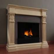 Real Flame Gabrielle Indoor Gel Fireplace in Antique White 40Hx42Wx13D 