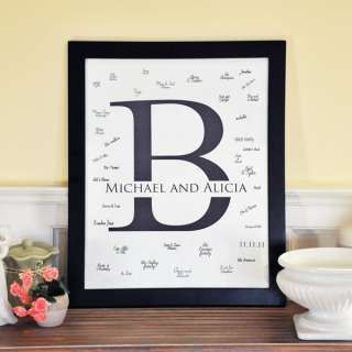 Personalized Wedding Guest Book Signature Canvas Frame  