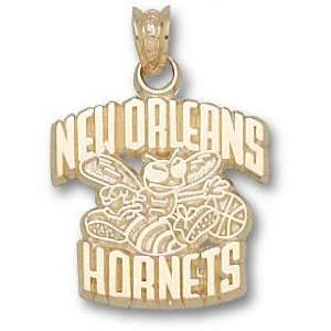  New Orleans Hornets Solid 14K Gold Logo 3/8 Pendant 