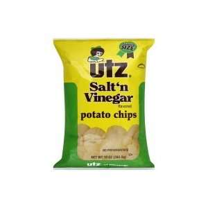 Utz Potato Chips, Salt n Vinegar Flavored, Family Size, 10 oz, (pack 