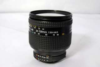 Nikon 24 120mm F3.5 5.6 Lens with Nikon L37C filter caps AF D zoon 