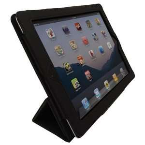 Black iPad 3 PU Leather Trinity Smart Case Stand Folio for Apple iPad 