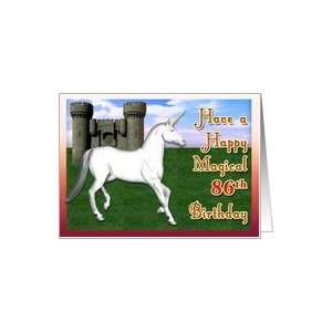 Magical 86th Birthday, Unicorn Castle Card Toys & Games