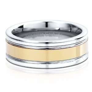 Tungsten Carbide Ring Band With Grooves Comfort Fit 8 mm   Nickel Free 
