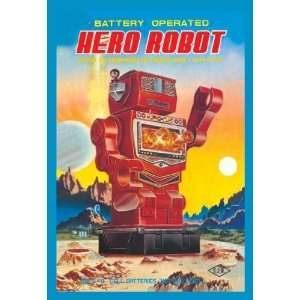   Battery Operated Hero Robot 12x18 Giclee on canvas: Home & Kitchen