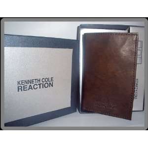  MENS KENNETH COLE TRIFOLD WALLET BROWN LEATHER 