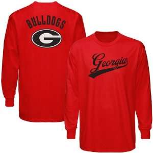  Georgia Bulldogs Red Blender Long Sleeve T shirt Sports 
