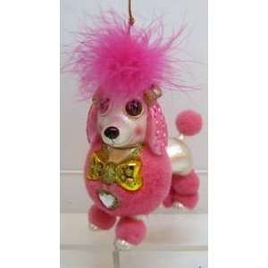  December Diamonds Pink Glass Poodle 5 inch