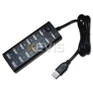13 Ports USB 2.0 HUB High Speed 480Mbps For PC Laptop Computer Black 