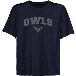  Rice Owls Youth Navy Blue Logo Arch T shirt: Sports 