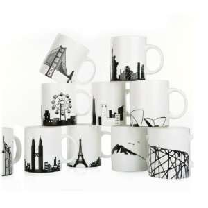 10 Countries Famous Building Creative Coffee Mugs,fashion Ceramic Cup 