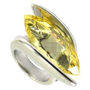  Large Marquise Yellow CZ Ring Jewelry