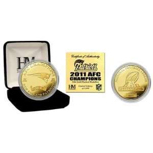  New England Patriots 2011 AFC Champions 24KT Gold Coin 