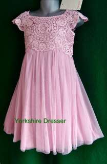 New MONSOON Baby Pink ESTELLA Lace Tulle Party Bridesmaid Dress 