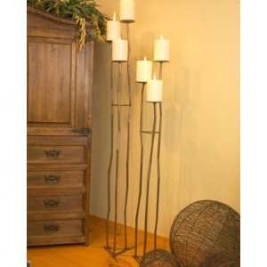 Set of Two Metal Bamboo Floor Towers 