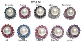 20 mm Pearl with Rhinestones Buttons  