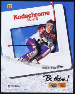 1990 Kodak Camera Film U.S Ski Team Rossignol Print Ad  