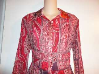   Pretty 2 Pc Paisley Silk Tiered Shirt & Ruffled Hem Skirt Set 6  