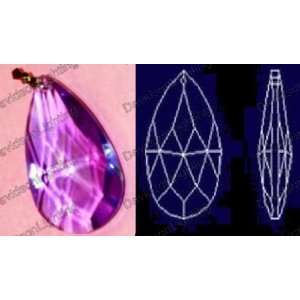  Crystal Purple Pear Drop 30% Lead Color Faceted Sphere 40 