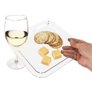   Party, Buffet Plate with Wine Glass Holder Plate, Set of 2: Patio