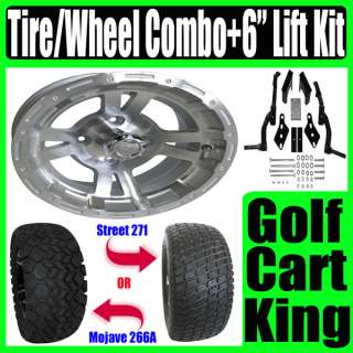 Club Car DS Golf Cart Lift Kit + 12 Wheel & Tire Combo  