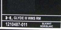   ARMOUR GLYDE III WOMENS RM SOFTBALL CLEATS/SHOES BLACK/WHITE  